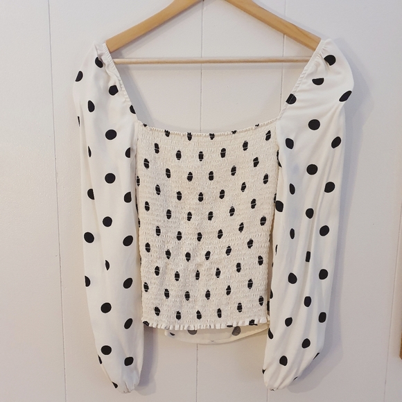NWT Reformation Reign Bustier Top | White | Polka Dot | Size 12 - Picture 12 of 13